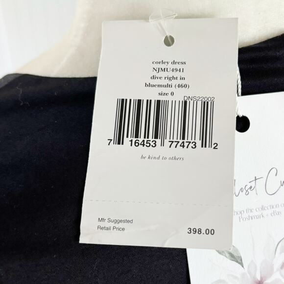 Kate Spade Corley Colorblock Fit & Flare Dress 0 Blue Black NWT - Picture 9 of 10